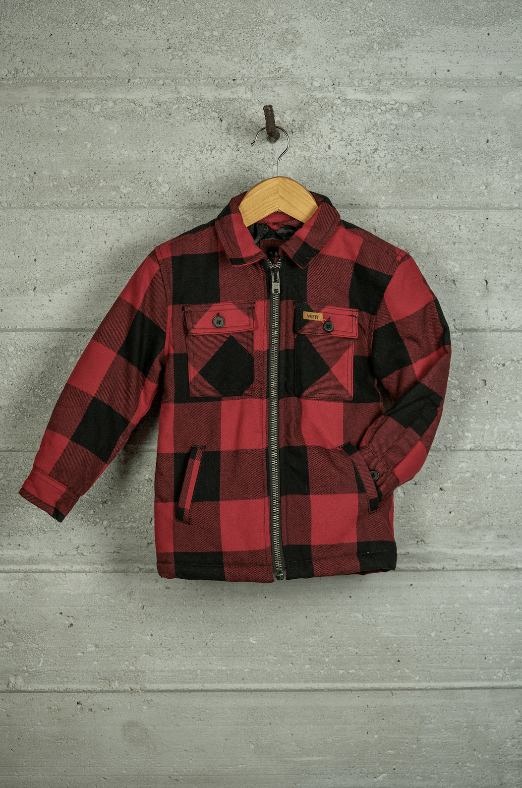 Boys sherpa Lined Flannel Jacket with Zip Closure