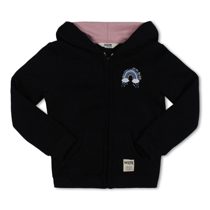 Girls Zip Front Printed Hoodie