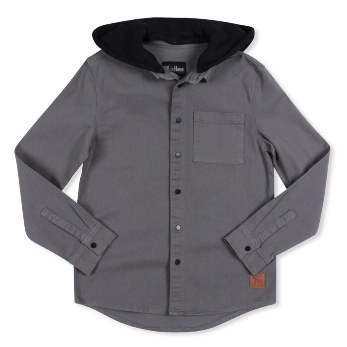 Teen Boy Overshirt with Removable Hood - Image 2