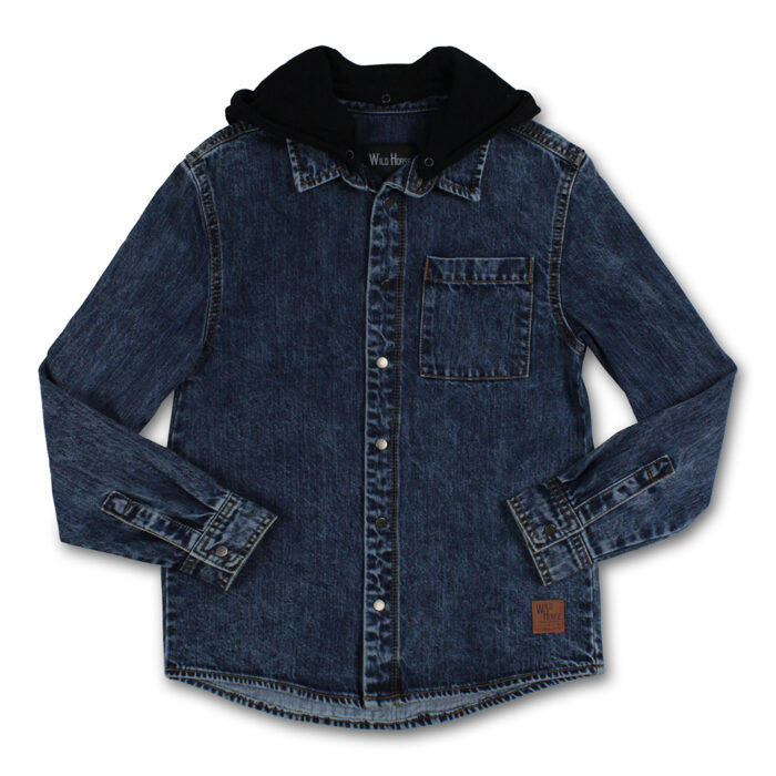 Teen Boys Denim Overshirt with Hood